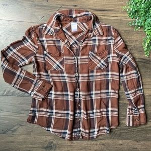 Western style brown flannel medium